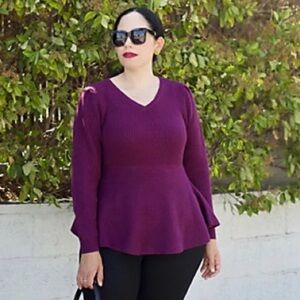 GIRL WITH CURVES Peplum Sweater A551710